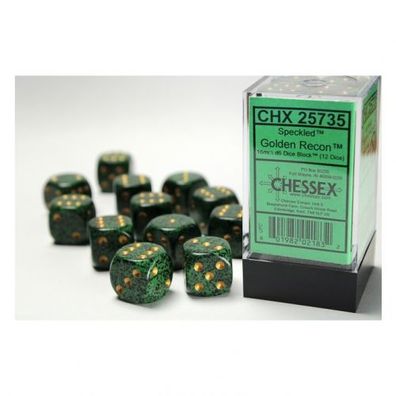 Würfel - 16mm - Speckled Golden Recon (Würfelset 12 x W6)