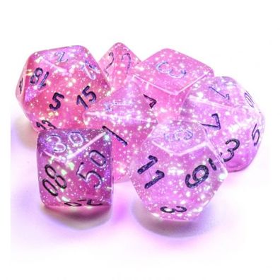 Würfel - Borealis Pink/silver Luminary (7-Würfelset) - leuchtet im Dunkeln