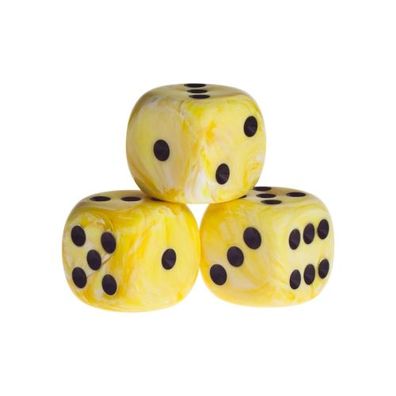 Würfel - Dublin - gelb - Kunststoff - 16 mm