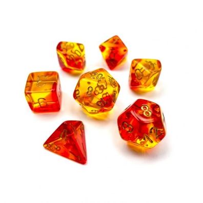 Würfel - Gemini Translucent Red-Yellow/gold (7-Würfelset)