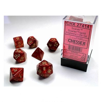 Würfel - Scarab Scarlet/gold (7-Würfelset)