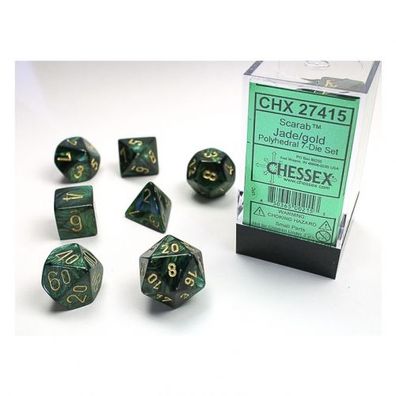 Würfel - Scarab Jade/gold (7-Würfelset)