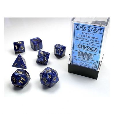 Würfel - Scarab Royal Blue/gold (7-Würfelset)