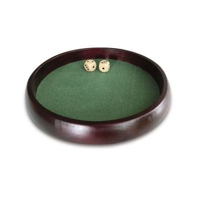 Würfelteller Holz - braun - Durchmesser 34 cm