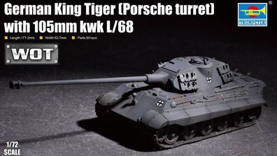 Trumpeter 1:72 7161 German King Tiger(Porsche turret)w.105mm kWh L/68
