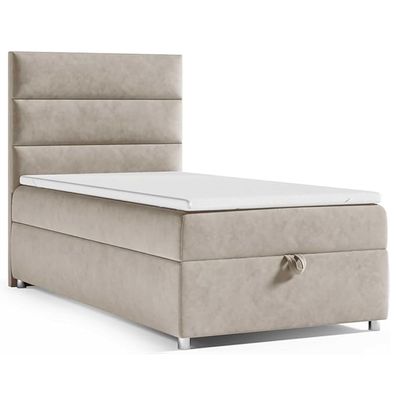 Boxspringbett Trinity K4 Single mit Bettkasten, Bonellfederkernmatratze & Topper