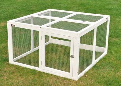 Anbau Freigehege Freilauf für Hasenstall Jumbo weiss - 96x100x55cm