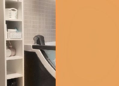 Bio Orange Eco Duschvorhang 120 x 200 cm. 100% PEVA Swiss Design PVC Frei
