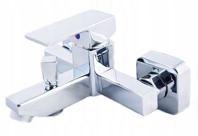 Wannenfüllarmatur Caro im kubischen Design, Einhebelmischer, Chrom