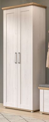 Garderobenschrank Flurschrank weiß Lärche Eiche Landhaus Diele Garderobe Mirano
