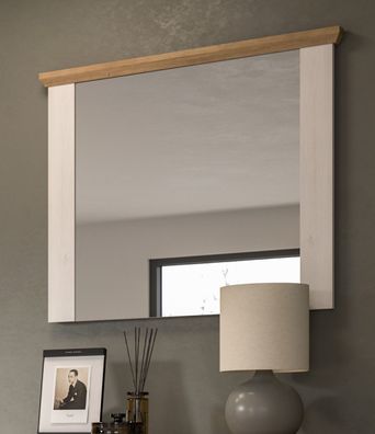 Garderobenspiegel Wandspiegel weiß Lärche Eiche Landhaus Spiegel 82 cm Mirano