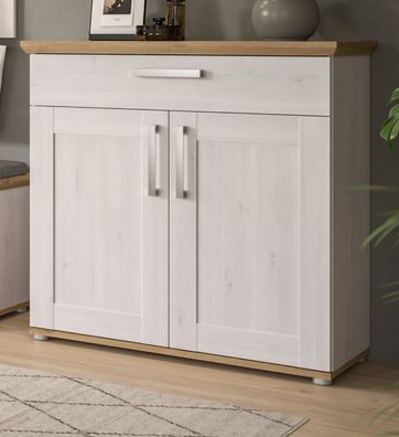 Schuhschrank Flur Kommode weiß Lärche Eiche Schuhkommode 95 x 92 cm Mirano