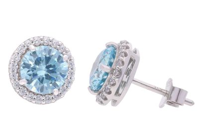 Acalee Schmuck Damen-Ohrringe 925 Silber Zirkonia-Ohrstecker Blau AC8793-02