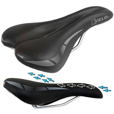 Sattel Velo, Herren, Wide: hannel, schwarz, Velo, 250336
