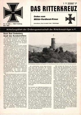 Das Ritterkreuz-Mitteilungsblatt der OG der Ritterkreuzträger e.V. 2-1983