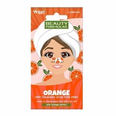 Beauty Formulas Tiefenreinigende Nasenstreifen mit Orangenextrakt, 6 Stueck Packu