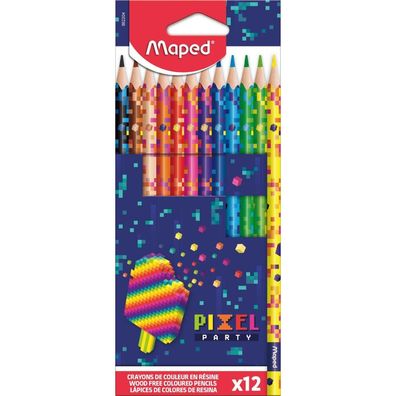 maped PIXEL PARTY Buntstifte farbsortiert, 12 St