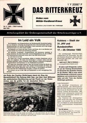 Das Ritterkreuz-Mitteilungsblatt der OG der Ritterkreuzträger e.V. 2-1985