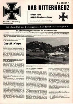 Das Ritterkreuz-Mitteilungsblatt der OG der Ritterkreuzträger e.V. 3-1985