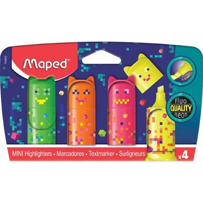 maped PIXEL PARTY Mini Textmarker farbsortiert, 4 St