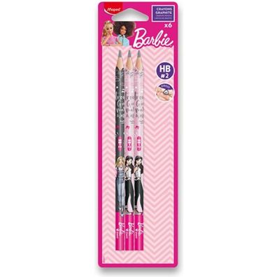 maped Barbie Bleistifte HB rosa, grau, 6 St