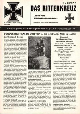 Das Ritterkreuz-Mitteilungsblatt der OG der Ritterkreuzträger e.V. 2-1986