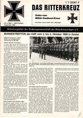 Das Ritterkreuz-Mitteilungsblatt der OG der Ritterkreuzträger e.V. 3-1986