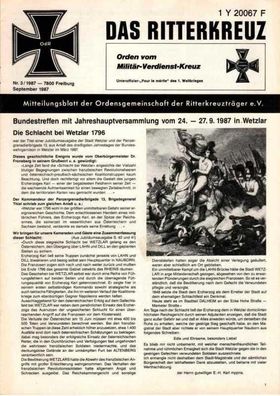 Das Ritterkreuz-Mitteilungsblatt der OG der Ritterkreuzträger e.V. 3-1987