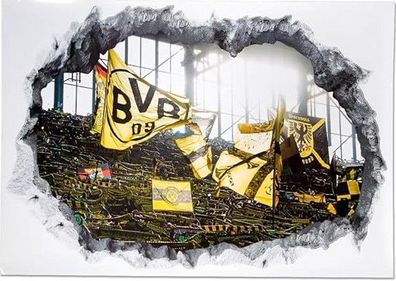 Borussia Dortmund 3D-Wandtattoo Stadion Glow Effekt 70x100 cm BVB Deko