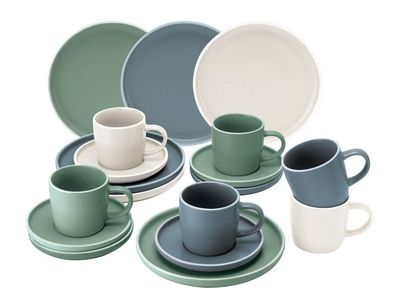 VanWell Kaffee-Service Porzellan Geschirr Set Speiseteller 18 tlg