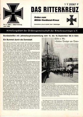 Das Ritterkreuz-Mitteilungsblatt der OG der Ritterkreuzträger e.V. 2-1988