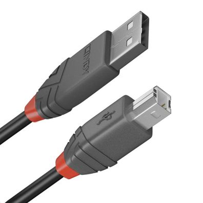 LINDY USB 2.0 Typ A an B Kabel, Anthra Line, 10m