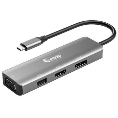 Equip Adapter USB-C -> HDMI/DisplayPort/VGA 4K/1080P/60Hz gr