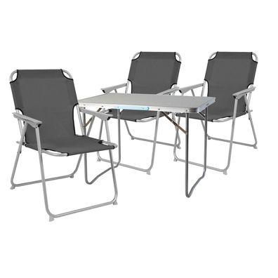 XL 4-teiliges Campingmöbel Set Alu mit Tragegriff Camping 80x60x68cm Anthrazit