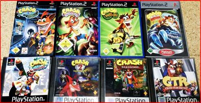 PSX/2/3 JUMP & RUN Auswahl: CRASH Bandicoot, Rayman, Gex, Croc