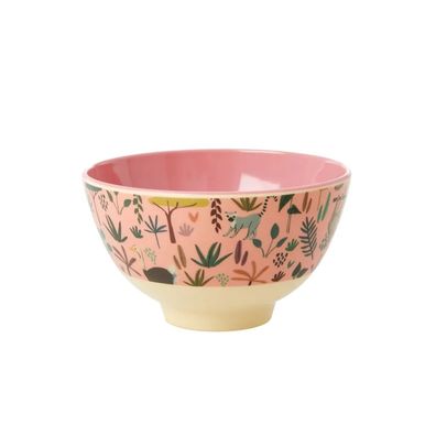 RICE Melamin Schüssel Jungle Print Koralle 300ml