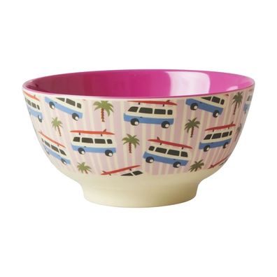 RICE Pink Cars Schüssel Melamin Mittel