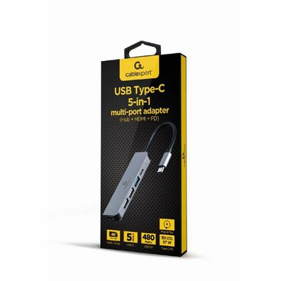 gembird USB Typ-C 5-in-1 Multi-Port-Adapter