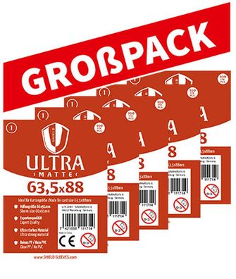 Shield Ultra Matte 1 - (100er Großpack) 100 Super Sleeves für Kartengröße 63,5 x