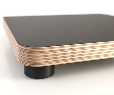 HiFi Gerätebasis MPX schwarz - 25x25 cm - Füsse schwarz - audio-IN -bASE25BB