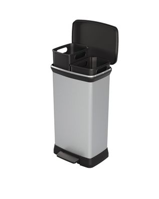 CURVER Abfalleimer MIT PEDAL 23L+23L/IML Metallic