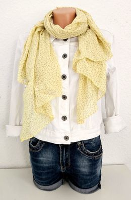 Blogger Italy Schal Tuch Halstuch mit Seide asymetrisch kleiner Print in Gelb