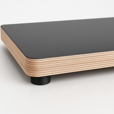 HiFi Gerätebasis MPX schwarz - 45x35 cm - Füsse schwarz - audio-IN -bASE45BB