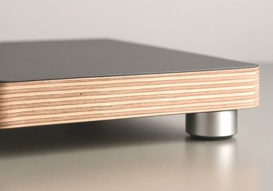 audio-IN "bASE45-BS" / HiFi Gerätebasis Multiplex schwarz / 45x35cm / silver