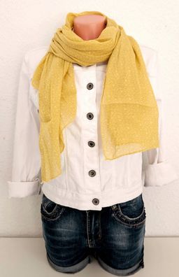 Blogger Italy Schal Tuch Halstuch mit Seide asymetrisch kleiner dezenter Print Gelb