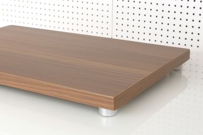 HiFi Gerätebasis nussbaum - 45x35 cm - Füsse silber - audio-IN -bASE nut45S