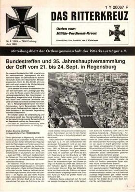 Das Ritterkreuz-Mitteilungsblatt der OG der Ritterkreuzträger e.V. 2-1989