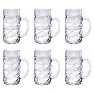 6er Set Maßkrüge Diamond 1L Biergläser