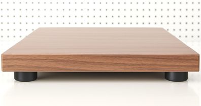 HiFi Gerätebasis nussbaum - 25x25 cm - Füsse schwarz - audio-IN -bASE nut25B