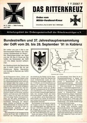 Das Ritterkreuz-Mitteilungsblatt der OG der Ritterkreuzträger e.V. 2-1991